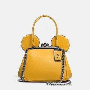 Coach 1941 x Disney Mickey Ears Flax Yellow Kisslock Crossbody Purse